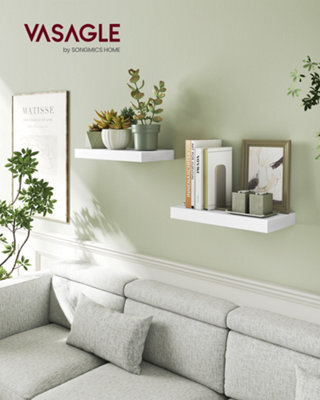 LEDREM Wall Shelf, Floating Shelf, Wall Mounted, 20 X 40 X 3.8 Cm, For Picture Frames, Wall Decor, Living Room, Study, Kitchen - image 1