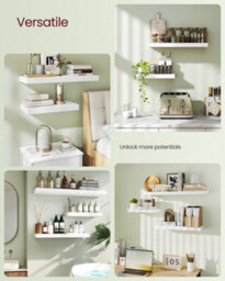 LEDREM Wall Shelf, Floating Shelf, Wall Mounted, 20 X 40 X 3.8 Cm, For Picture Frames, Wall Decor, Living Room, Study, Kitchen - thumbnail 3
