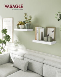 LEDREM Wall Shelf, Floating Shelf, Wall Mounted, 20 X 40 X 3.8 Cm, For Picture Frames, Wall Decor, Living Room, Study, Kitchen - thumbnail 1
