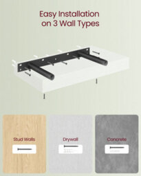 LEDREM Wall Shelf, Floating Shelf, Wall Mounted, 20 X 40 X 3.8 Cm, For Picture Frames, Wall Decor, Living Room, Study, Kitchen - thumbnail 6