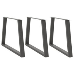 Berkfield Dining Table Legs V-Shape 3 Pcs Anthracite 100X(72-73.3) Cm Steel - thumbnail 1