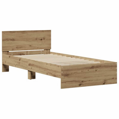 Berkfield Modern Bed Frame Without Mattress And Headboard Artisan Oak 90X200 Cm