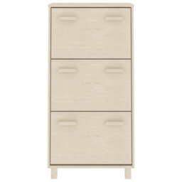 Berkfield Shoe Cabinet Honey Brown 59.5X35X117 Cm Solid Wood Pine - thumbnail 3