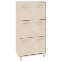 Berkfield Shoe Cabinet Honey Brown 59.5X35X117 Cm Solid Wood Pine - thumbnail 2