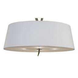 Luminosa Lighting Luminosa Ninette Semi Flush 4 Light E27, Antique Brass With Ivory White Shade - thumbnail 4