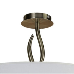 Luminosa Lighting Luminosa Ninette Semi Flush 4 Light E27, Antique Brass With Ivory White Shade - thumbnail 3
