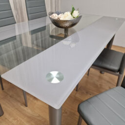 Kosy Koala Dining Table And 4 Chairs Modern Grey Glass Table With 4 Grey Chairs Dining Room Furniture - thumbnail 6
