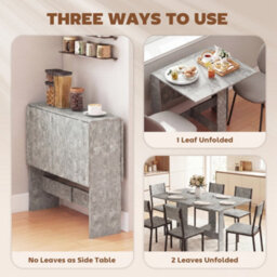 Homcom Wooden Folding Table Writing Desk Grey - thumbnail 5