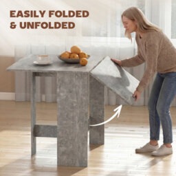 Homcom Wooden Folding Table Writing Desk Grey - thumbnail 4