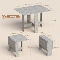 Homcom Wooden Folding Table Writing Desk Grey - thumbnail 3