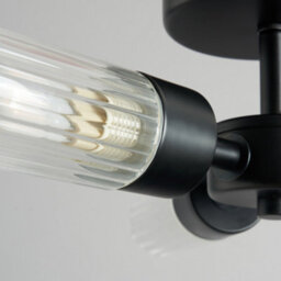 Litecraft Mavis 3 Arm Black Semi Flush Bathroom Ceiling Light - thumbnail 5