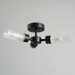 Litecraft Mavis 3 Arm Black Semi Flush Bathroom Ceiling Light - thumbnail 4