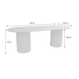 Sweeek - Oval Dining Table In Rubberwood And Oak Veneer 8-Seating Black W 220 X D 100 X H 73 Cm - Estelle   Sweeek - thumbnail 7