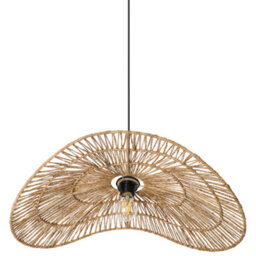 Wyld And Coco Bohonest Pendant Lamp Natural Jute Woven Asymmetrical Open Bulb, W61 X D50 X H131Cm - thumbnail 6