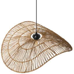 Wyld And Coco Bohonest Pendant Lamp Natural Jute Woven Asymmetrical Open Bulb, W61 X D50 X H131Cm - thumbnail 5