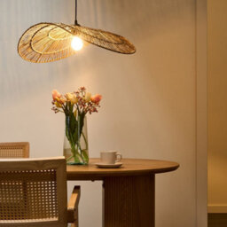 Wyld And Coco Bohonest Pendant Lamp Natural Jute Woven Asymmetrical Open Bulb, W61 X D50 X H131Cm - thumbnail 2