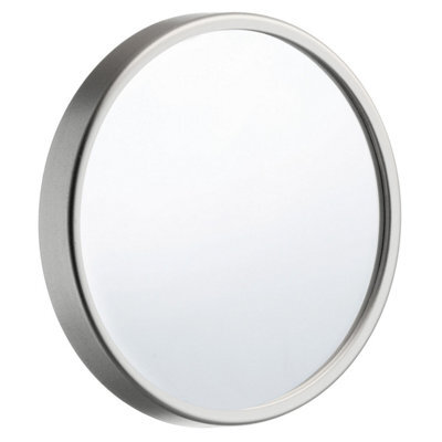 Beslagsboden Silver Abs Plastic Bathroom Mirror (90mm) With Suction Cup Wall Mount, 12X Magnification, Makeup Shaving Mirror - image 1