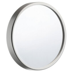 Beslagsboden Silver Abs Plastic Bathroom Mirror (90mm) With Suction Cup Wall Mount, 12X Magnification, Makeup Shaving Mirror