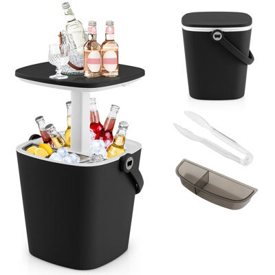 Costway 15 L Outdoor Cool Bar Table Patio Cooler Side Table With Lift Top Lid - image 1