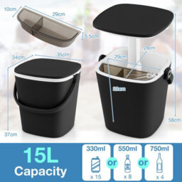 Costway 15 L Outdoor Cool Bar Table Patio Cooler Side Table With Lift Top Lid - thumbnail 2