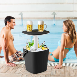 Costway 15 L Outdoor Cool Bar Table Patio Cooler Side Table With Lift Top Lid - thumbnail 9