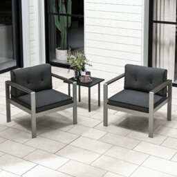 Costway Patio Aluminum Armchair Backyard Contemporary Sofa Chair W/cushions - thumbnail 3