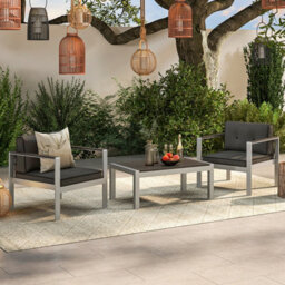 Costway Patio Aluminum Armchair Backyard Contemporary Sofa Chair W/cushions - thumbnail 4