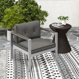 Costway Patio Aluminum Armchair Backyard Contemporary Sofa Chair W/cushions - thumbnail 5