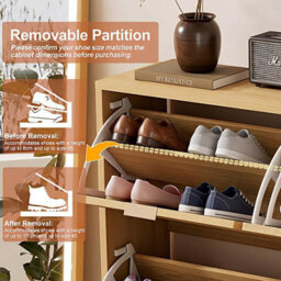 Btm Natural Rattan Shoe Storage Cabinet, 5-Tier Freestanding Shoe Cupboard For Boots & Heels, 80X35X105Cm - thumbnail 8