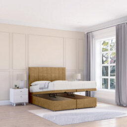 "Sloomy Kansas Mink Plush 2Ft6 Ottoman Bed End Opening With Sprung Memory Mattress & 26"" Headboard-Small Single" - thumbnail 1
