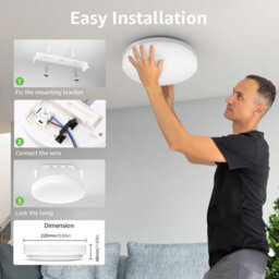 Lepro Bathroom Light Warm White, 15W 1500 Lumen Waterproof Ceiling Lights, 3000K, Ip54, For Kitchen, Bedroom, Utility Room, Porch - thumbnail 5