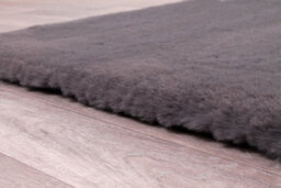 Faux Fur Charcoal Plain Shaggy Modern Rug For Living Room And Bedroom-120Cm X 170Cm - thumbnail 4