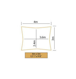 Kookaburra 4M X 3M Rectangle Water Resistant Lime Green Garden Patio Sun Shade Sail Canopy 96.5% Uv Block With Free Rope - thumbnail 3
