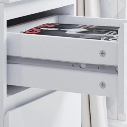 Matt White 2 Drawer Handleless Bedside Table Modern Bedroom Furniture - thumbnail 4