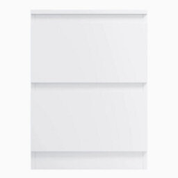 Matt White 2 Drawer Handleless Bedside Table Modern Bedroom Furniture - thumbnail 5
