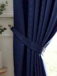 Luxury Living Adiso Pencil Pleat Taped Top Curtains Navy - thumbnail 2
