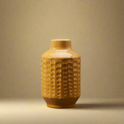 Four Candle Satchville Dimpled Yellow Ceramic Vase - thumbnail 2