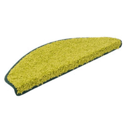 Floordirekt Barcelona Self Adhesive Edged Soft Shaggy Stair Tread Mat For Indoor Stairs Semicircular Green 23.5 X 65 Cm - thumbnail 1