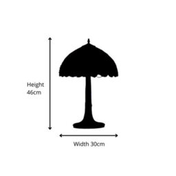 Lighting Supermarket Lily Medium Tiffany Style Stained Glass Table Lamp With Antique Metal Base - thumbnail 6