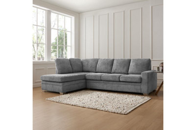 Home Detail Alana Left-Hand Facing Corner Sofa, Dark Grey Jumbo Cord - image 1