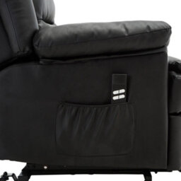 More4Homes Loxley Dual Motor Electric Riser Rise Recliner Bonded Leather Armchair Electric Lift Chair (Black) - thumbnail 7