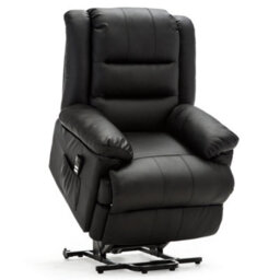 More4Homes Loxley Dual Motor Electric Riser Rise Recliner Bonded Leather Armchair Electric Lift Chair (Black) - thumbnail 4