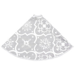 Berkfield Luxury Christmas Tree Skirt With Sock White 90 Cm Fabric - thumbnail 5