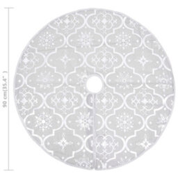 Berkfield Luxury Christmas Tree Skirt With Sock White 90 Cm Fabric - thumbnail 8