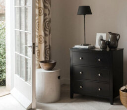 Statement Furniture Brooklyn Black 3 Drawer Chest Of Drawers - thumbnail 2