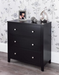 Statement Furniture Brooklyn Black 3 Drawer Chest Of Drawers - thumbnail 8
