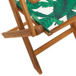 Berkfield Folding Garden Chairs 4 Pcs Green Fabric And Solid Wood - thumbnail 8