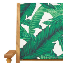 Berkfield Folding Garden Chairs 4 Pcs Green Fabric And Solid Wood - thumbnail 9