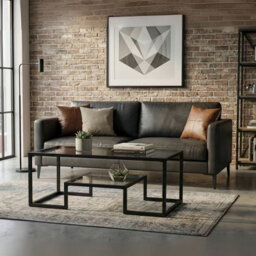 Alivio 2-Tier Storage Coffee Table With Metal Frame Design For Home & Office (Glass) - thumbnail 8