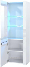 Furneo High Gloss & Matt White Living Room Set Corner Tv Stand Display Cabinet Blue Led Lights - thumbnail 2